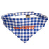 Touchdog Plaid Patterned Hook-and-Loop Fashion Dog Bandana Small Blue