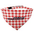 Touchdog Plaid Patterned Hook-and-Loop Fashion Dog Bandana Small Red