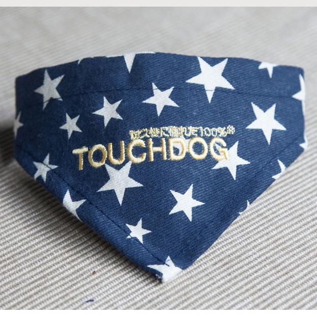 Touchdog Star Patterned Hook-and-Loop Fashion Dog Bandana  