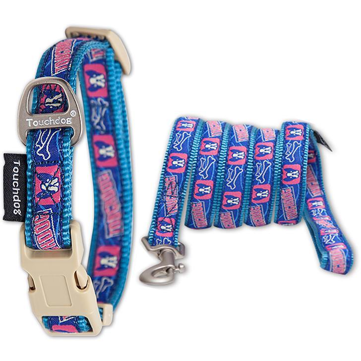 Touchdog 'Bone Patterned' Tough Stitched Embroidered Collar and Leash  