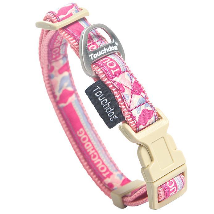 Touchdog 'Bubble Yum' Tough Stitched Embroidered Collar and Leash Small Pink