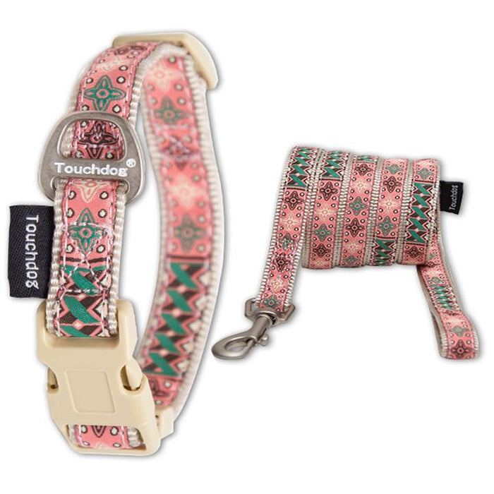Touchdog 'Capentry Patterned' Tough Stitched Embroidered Collar and Leash