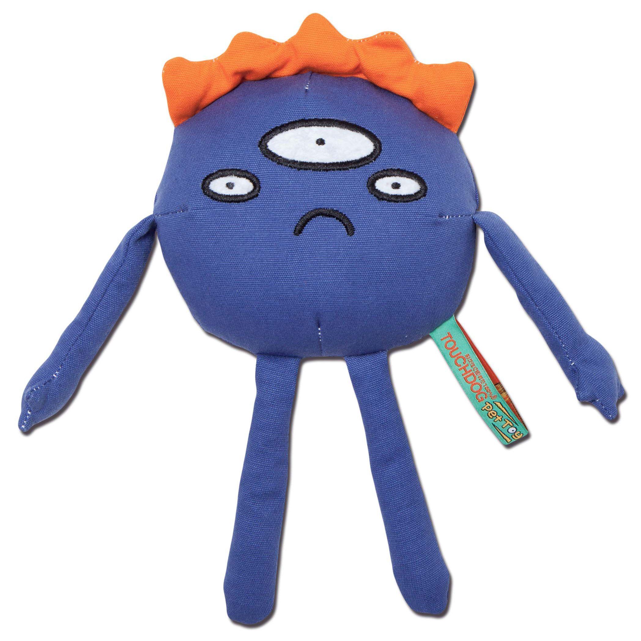 Touchdog Cartoon Alien Monster Plush Dog Toy Blue 