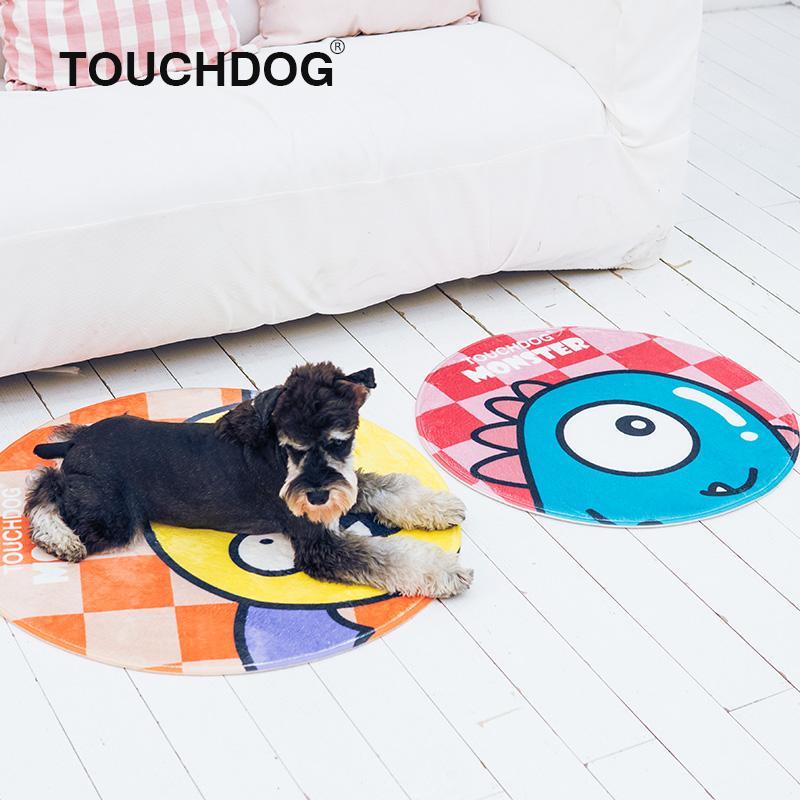 Touchdog Cartoon Alien Monster Rounded Cat and Dog Mat  