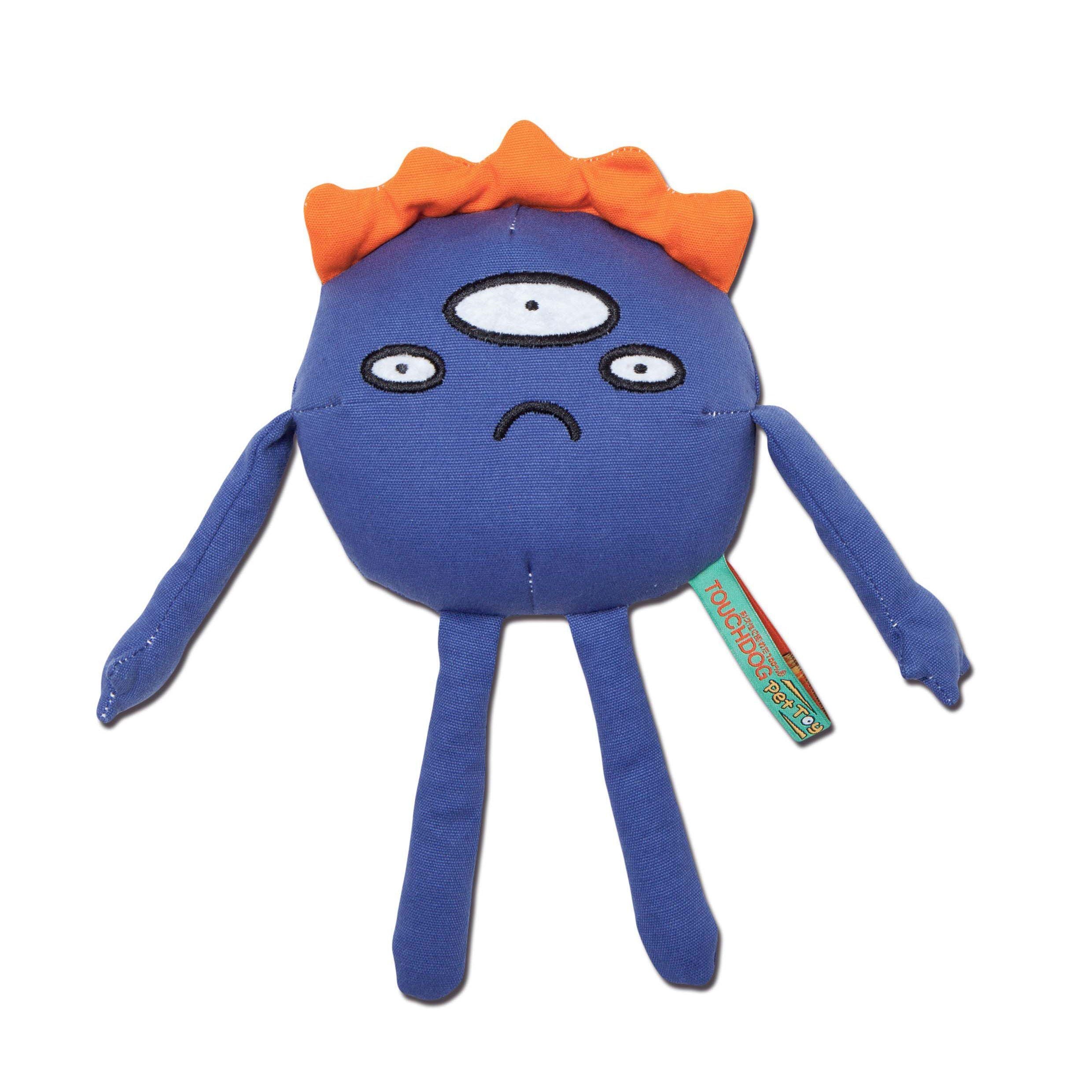 Touchdog Cartoon Monster Plush Dog Toy - Dark Blue  