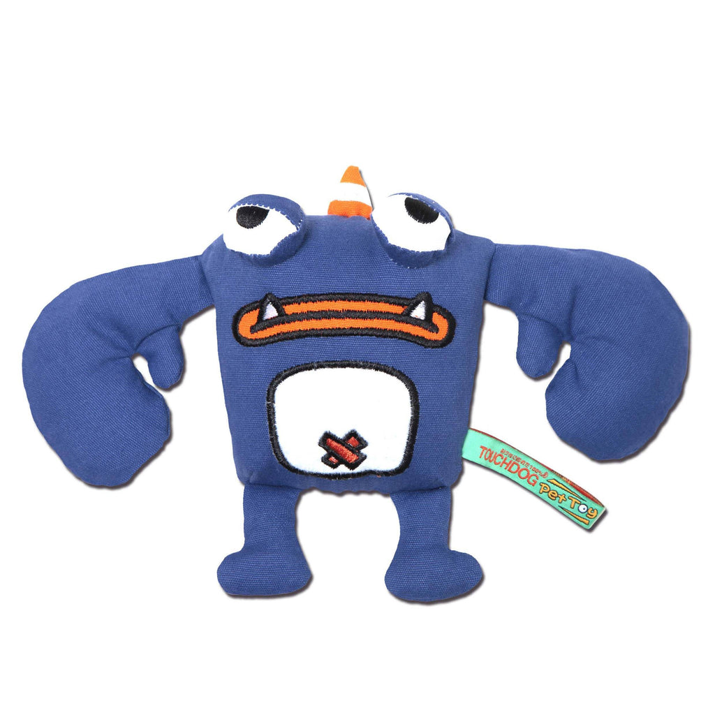Touchdog Cartoon Monster Plush Dog Toy - Dark Blue  
