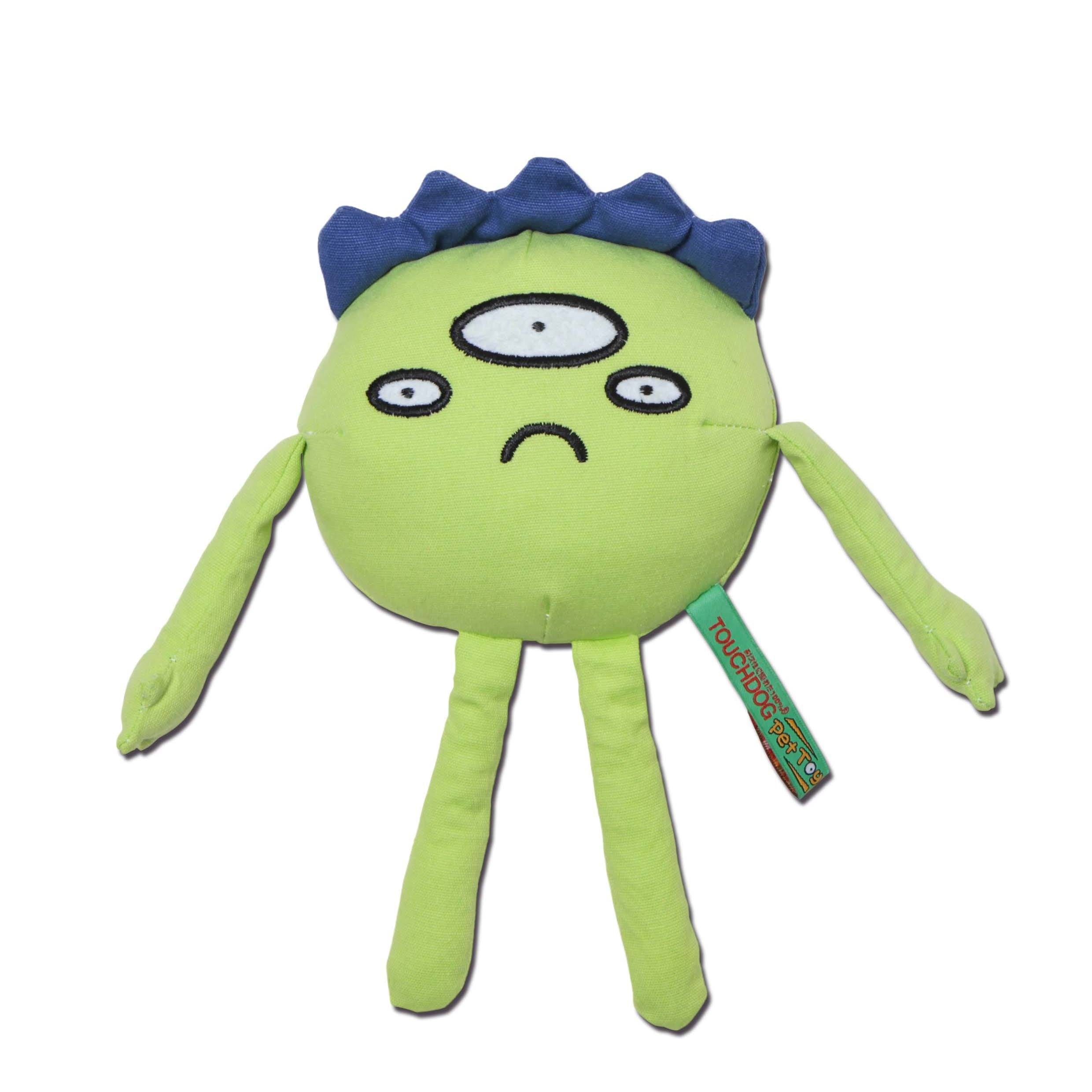 Touchdog Cartoon Monster Plush Dog Toy - Green  