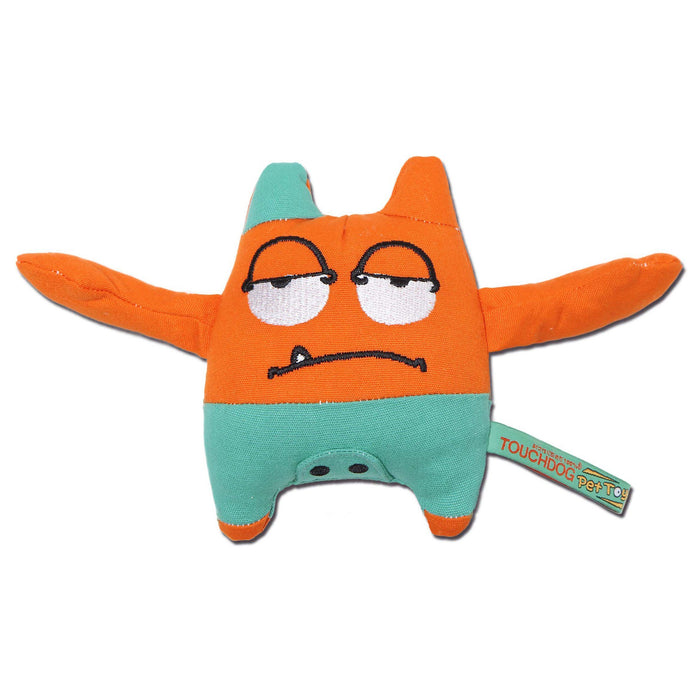 Touchdog Cartoon Monster Plush Dog Toy - Orange
