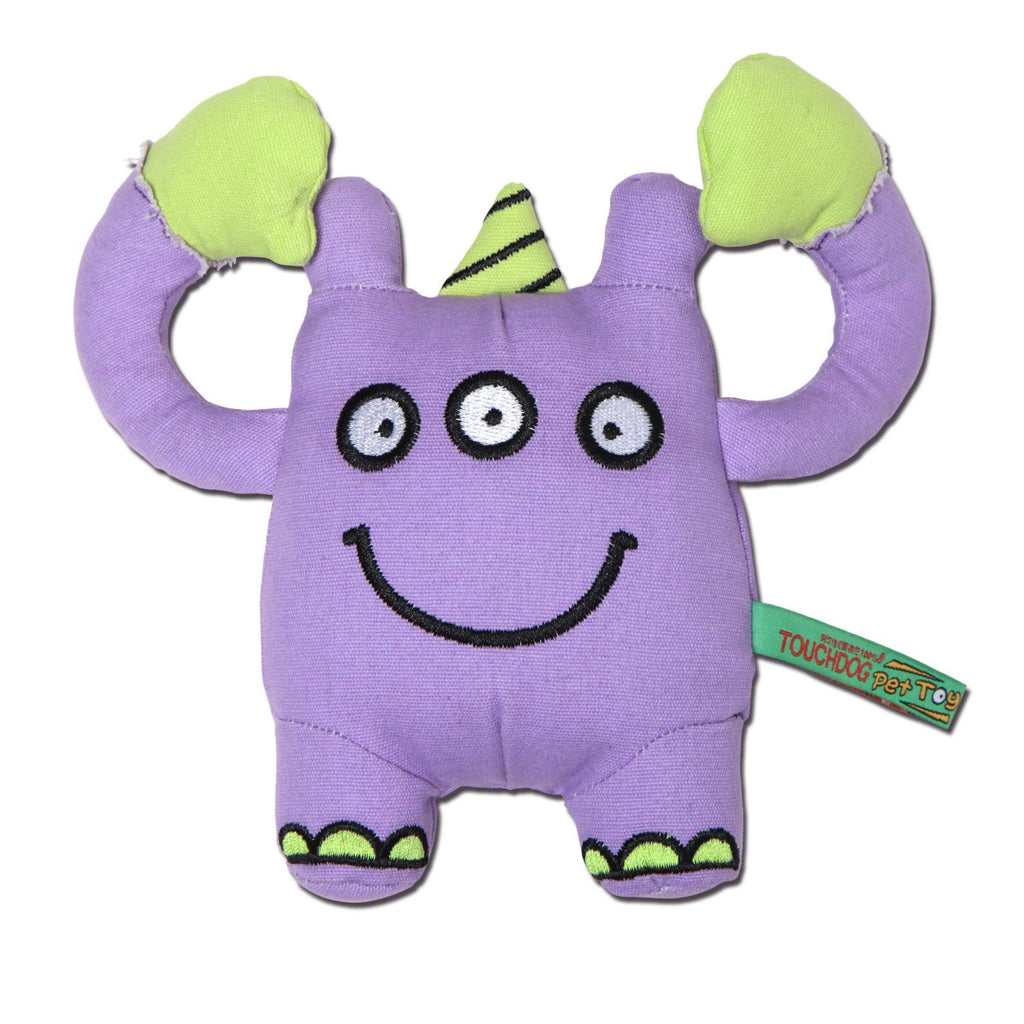 Touchdog Cartoon Monster Plush Dog Toy - Purple  