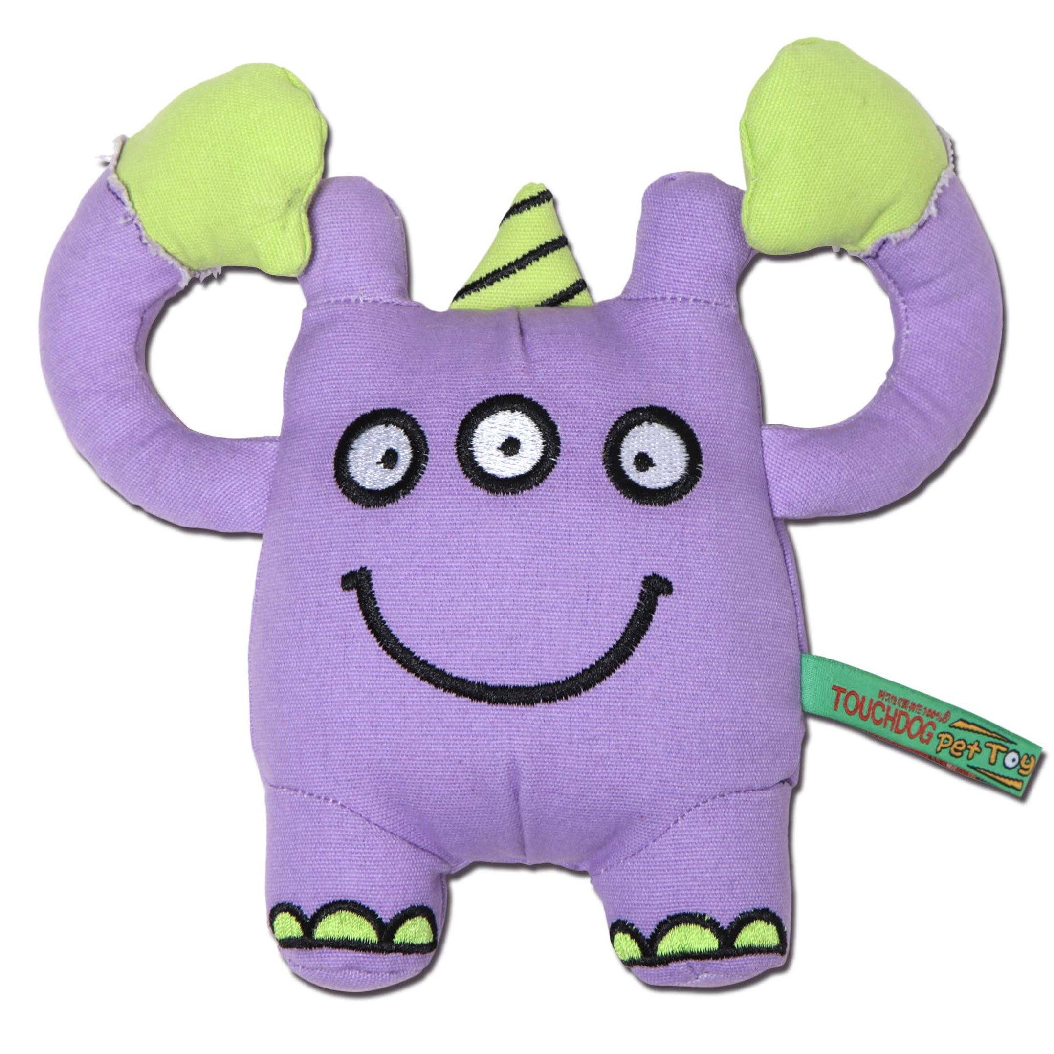 Touchdog Cartoon Three-eyed Monster Plush Dog Toy Purple 