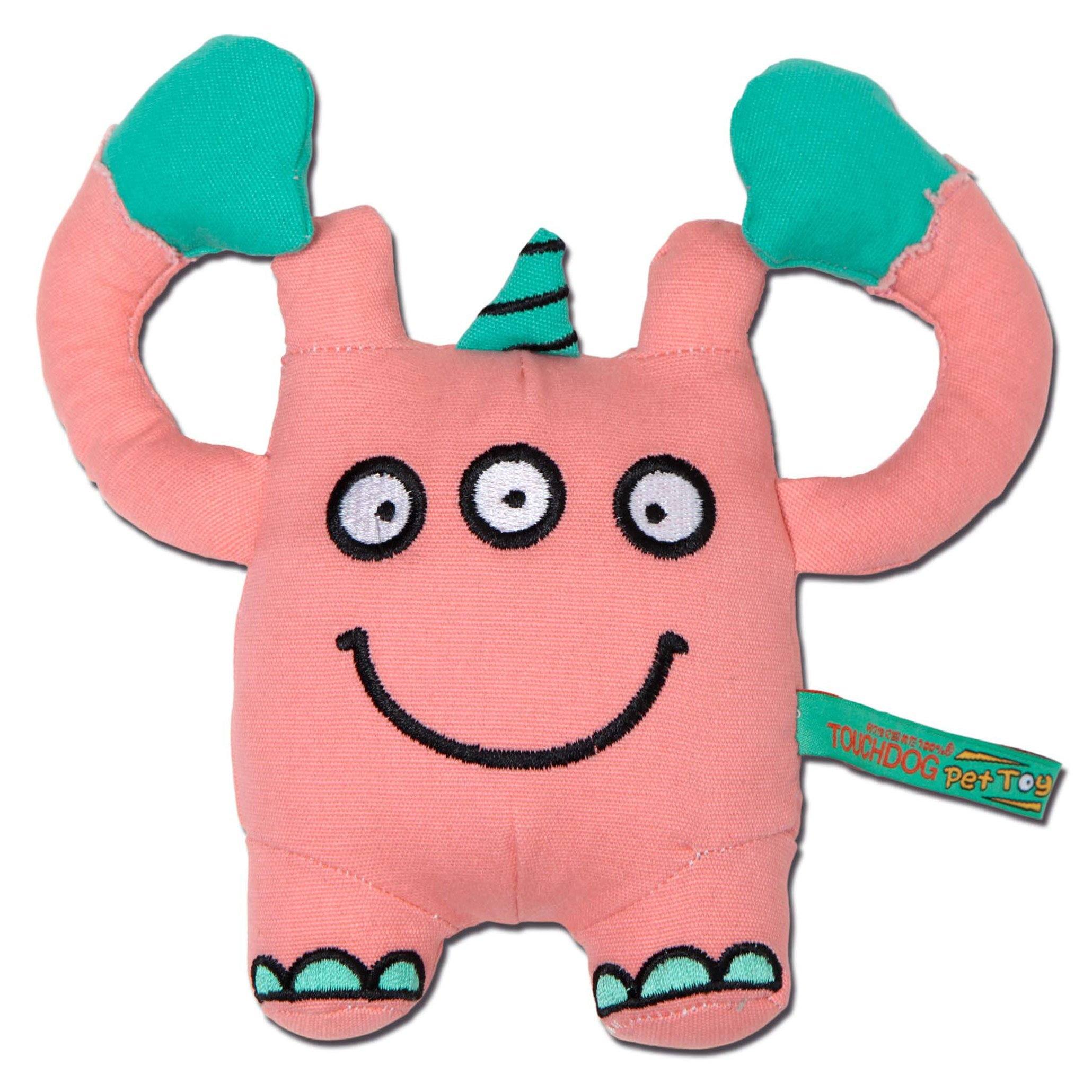 Touchdog Cartoon Three-eyed Monster Plush Dog Toy Pink 
