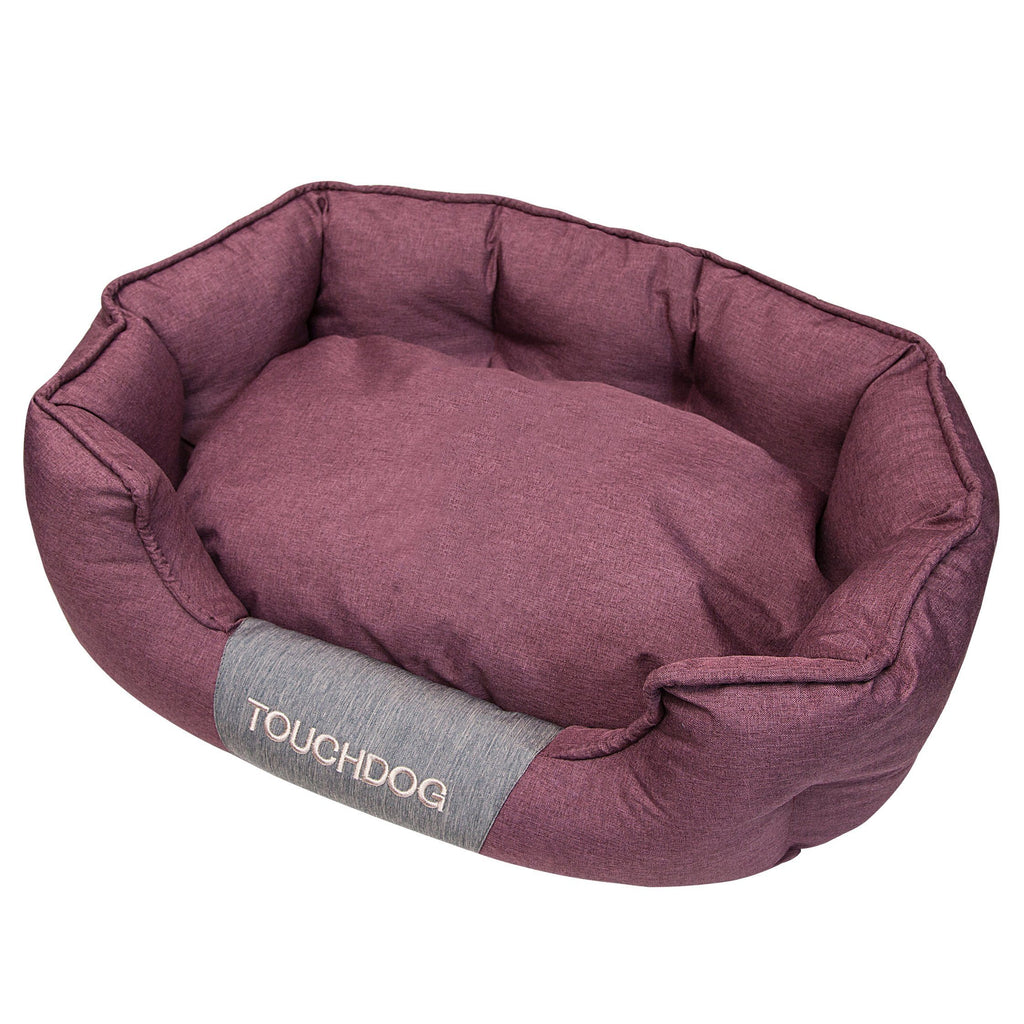Touchdog 'Concept-Bark' Water-Resistant Premium Oval Dog Bed Medium Pink
