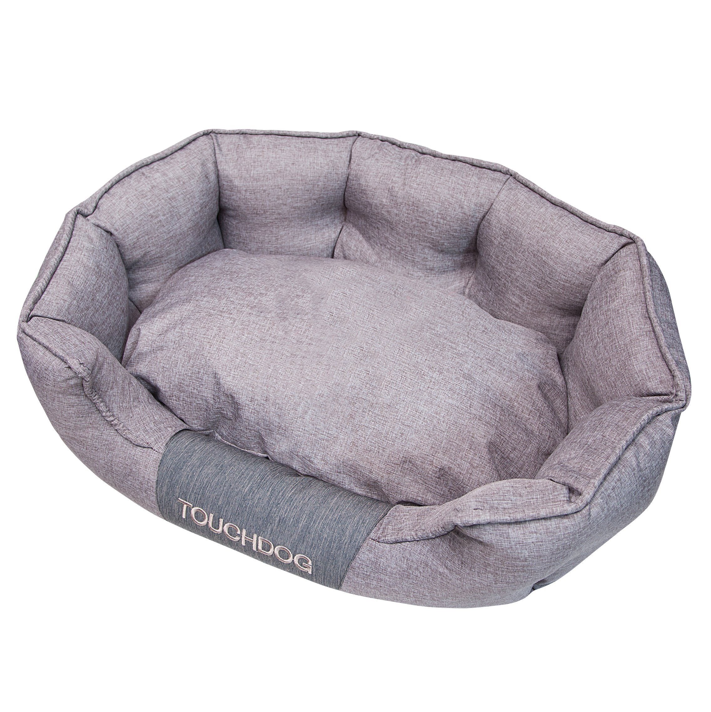 Touchdog 'Concept-Bark' Water-Resistant Premium Oval Dog Bed Medium Gray
