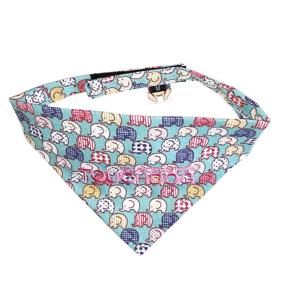 Touchdog Designer Hook-and-Loop Pet Bandana - Aqua Small 