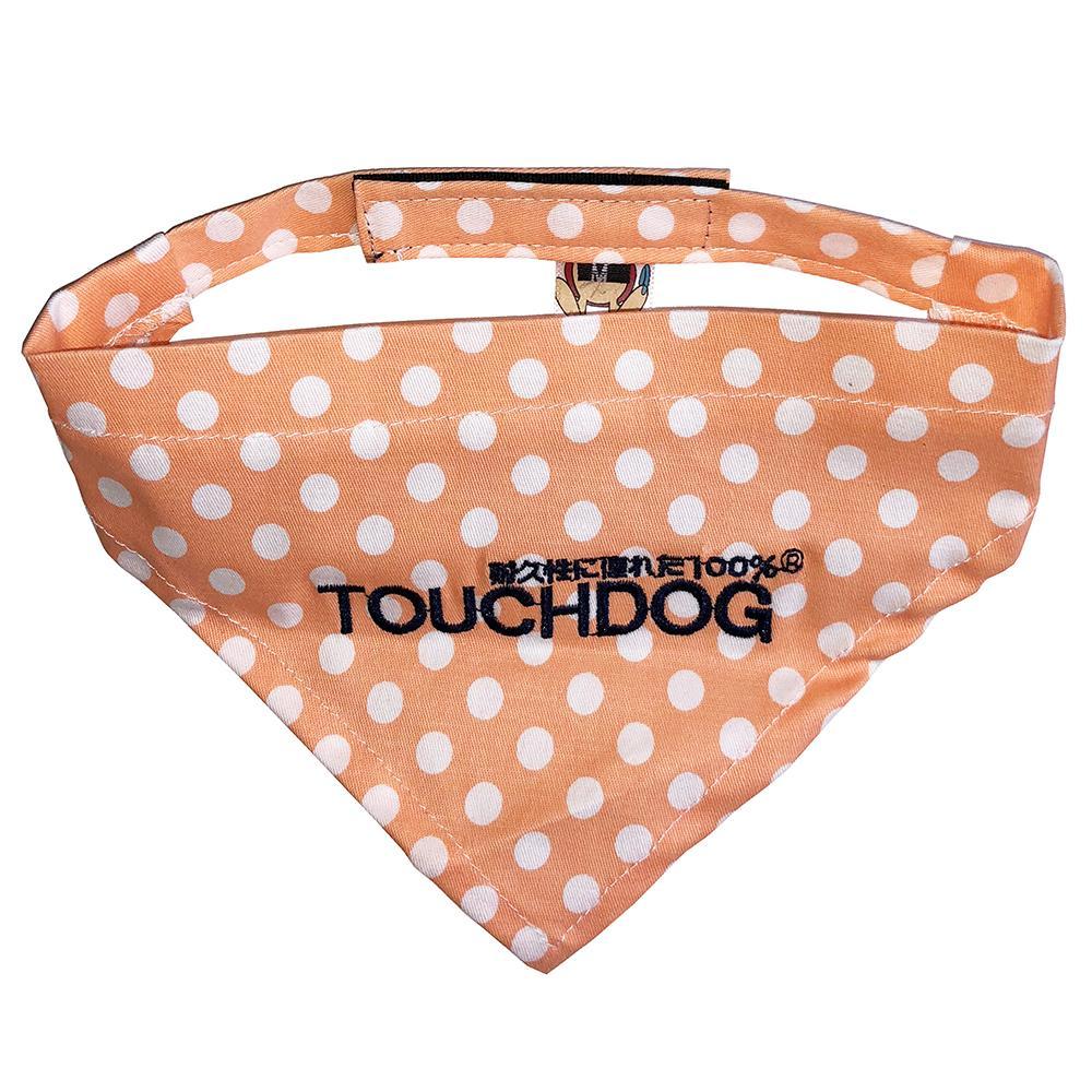 Touchdog Designer Hook-and-Loop Pet Bandana - Peach  