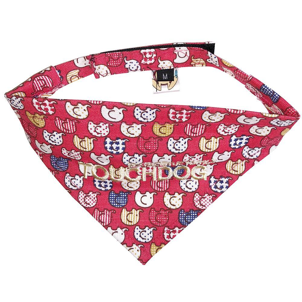 Touchdog Designer Hook-and-Loop Pet Bandana - Red Small 