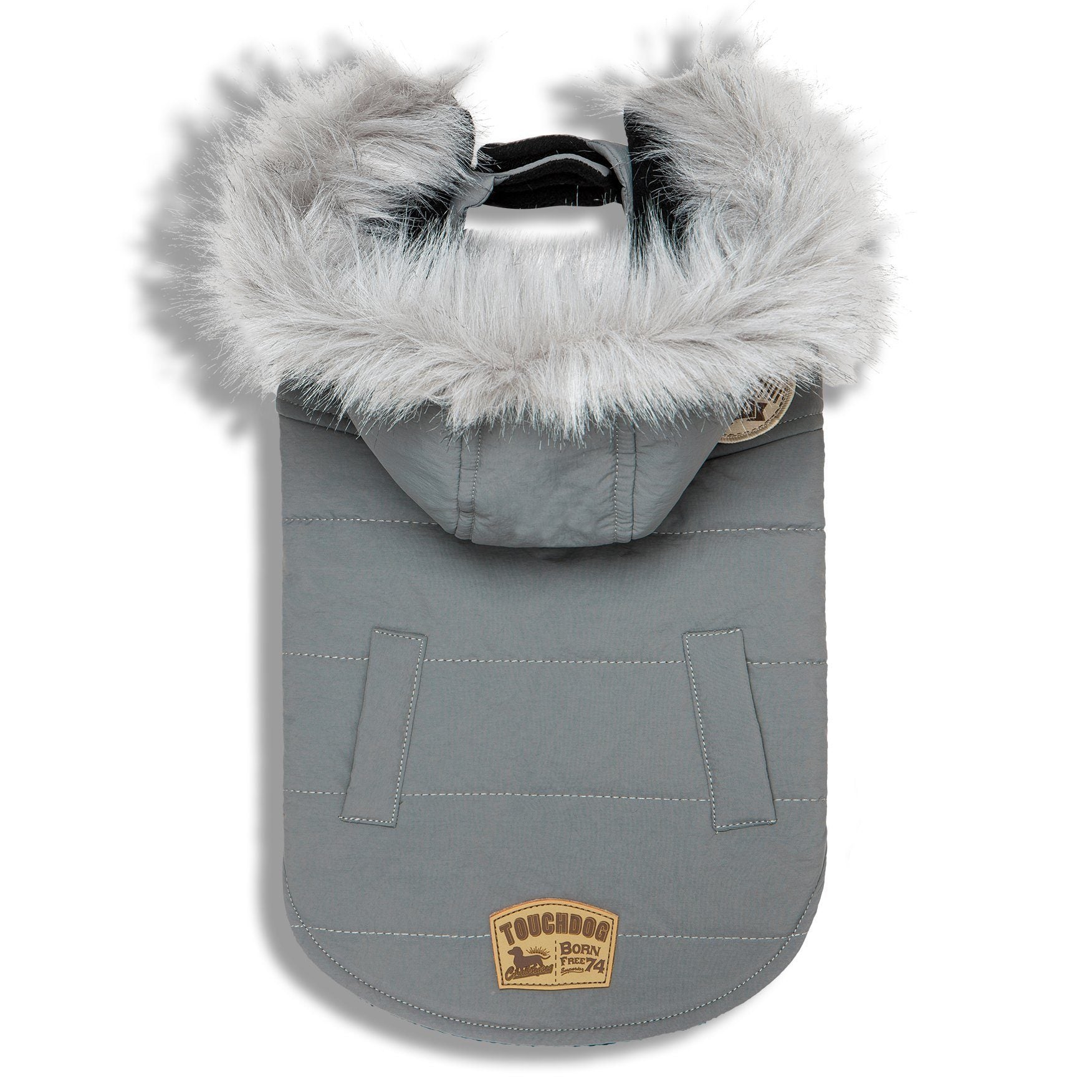 Touchdog 'Eskimo-Swag' Duck-Down Insulated Winter Dog Coat Parka X-Small Gray