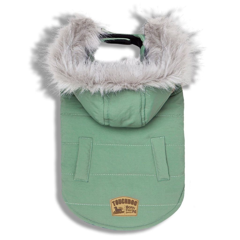 Touchdog 'Eskimo-Swag' Duck-Down Insulated Winter Dog Coat Parka X-Small Mint Green