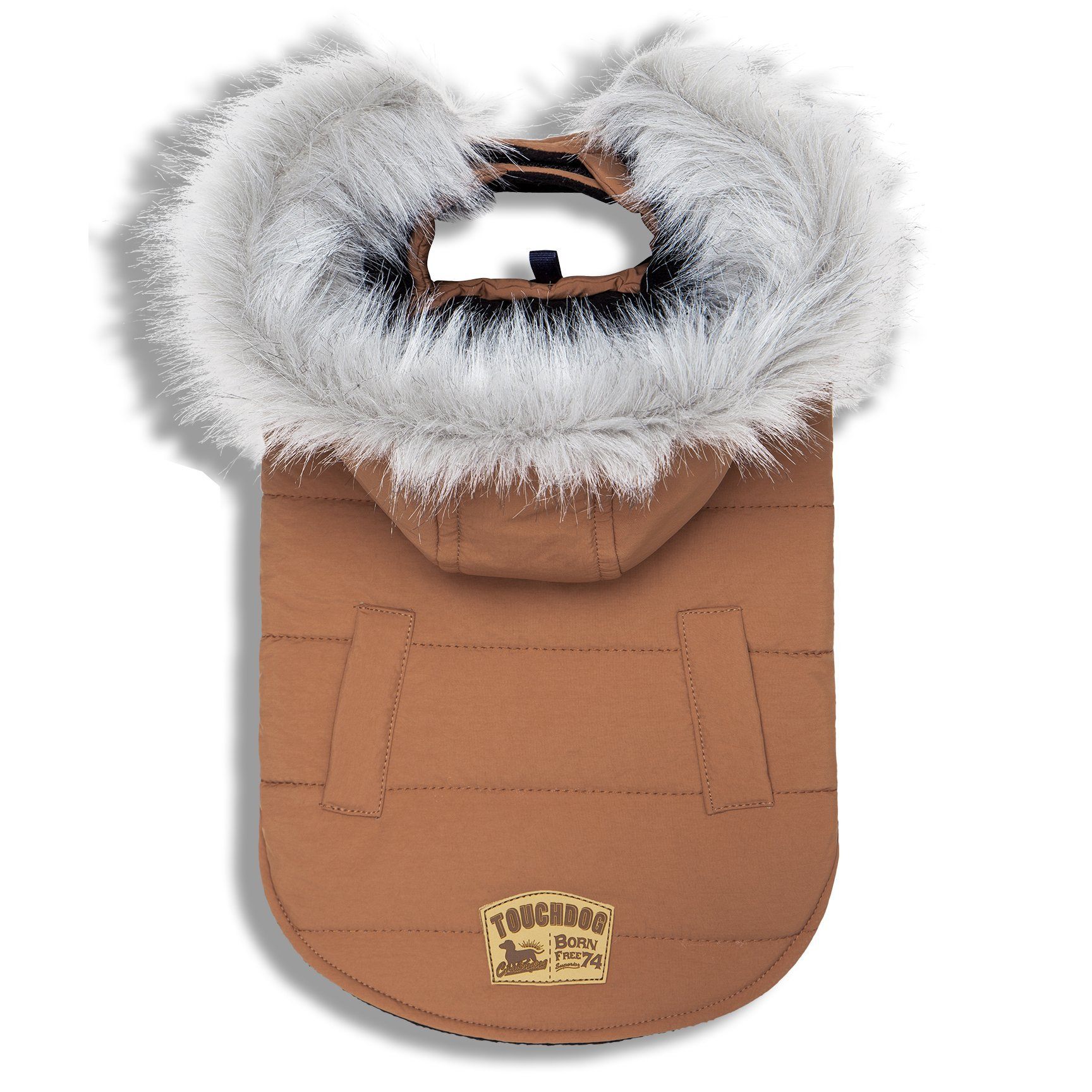 Touchdog 'Eskimo-Swag' Duck-Down Insulated Winter Dog Coat Parka X-Small Brown