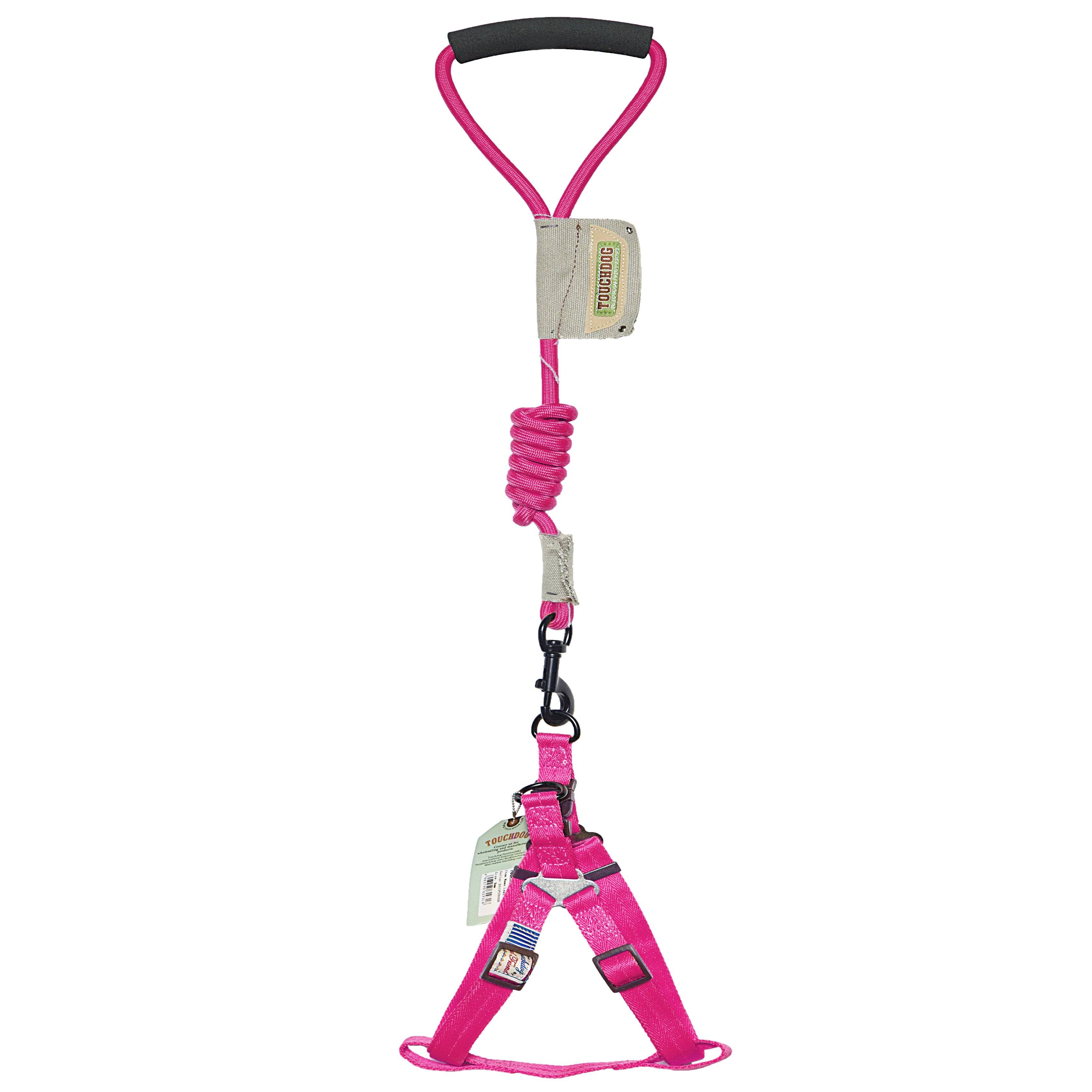 Touchdog Faded-Barker 2-in-1 Fashion Dog Leash and Harness Large Pink