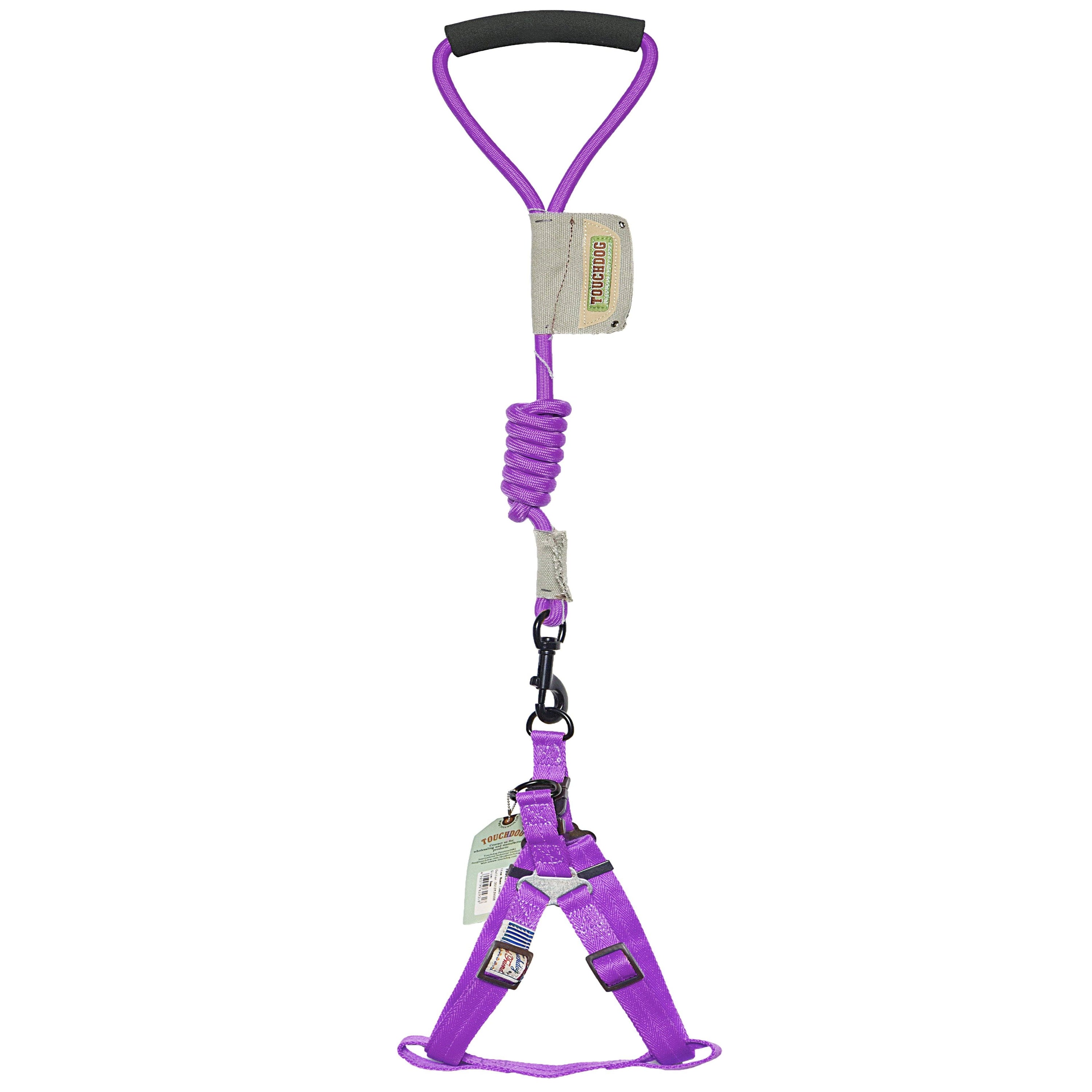 Touchdog Faded-Barker 2-in-1 Fashion Dog Leash and Harness Large Purple