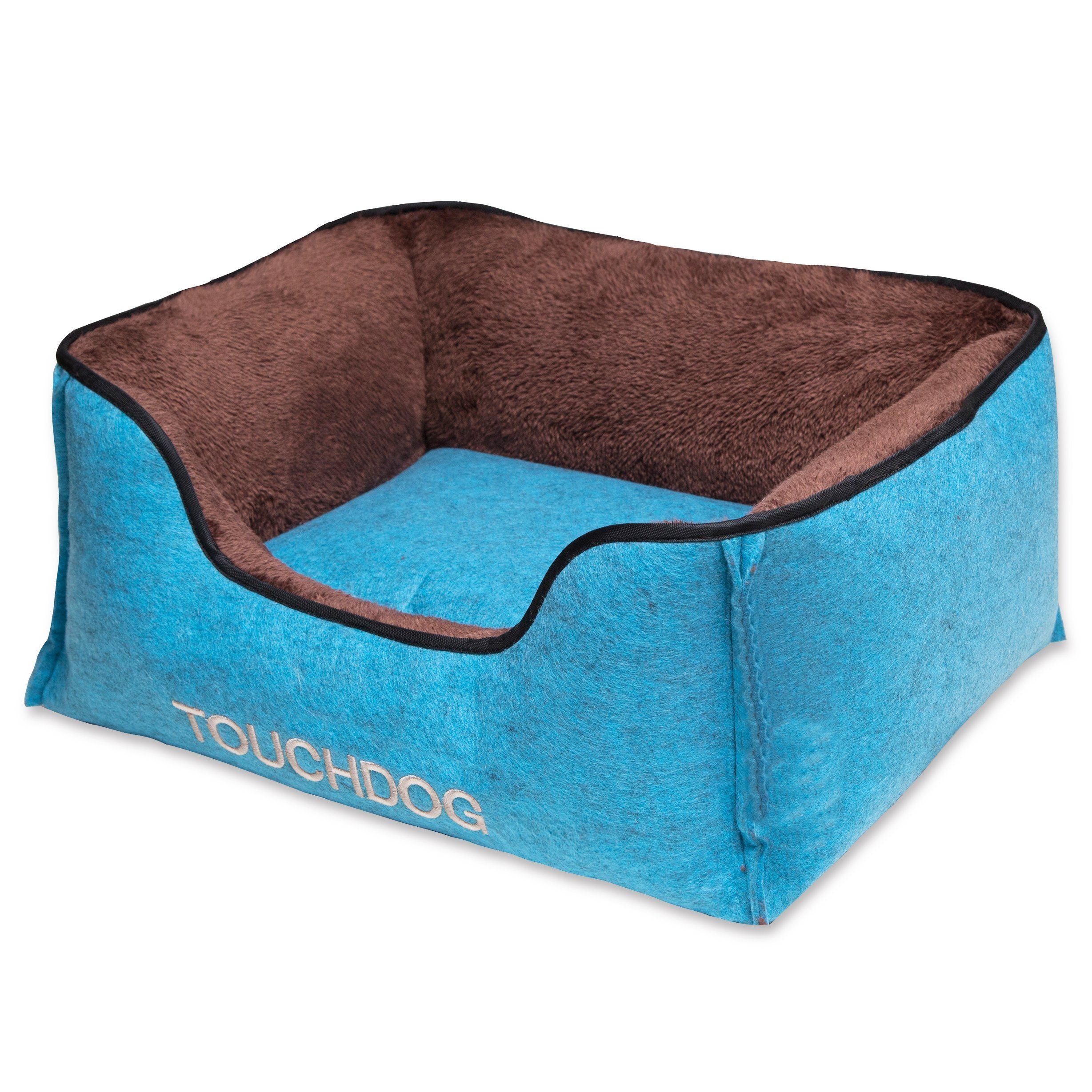 Touchdog 'Felter Shelter' Luxury Premium Designer Dog Bed Medium Blue