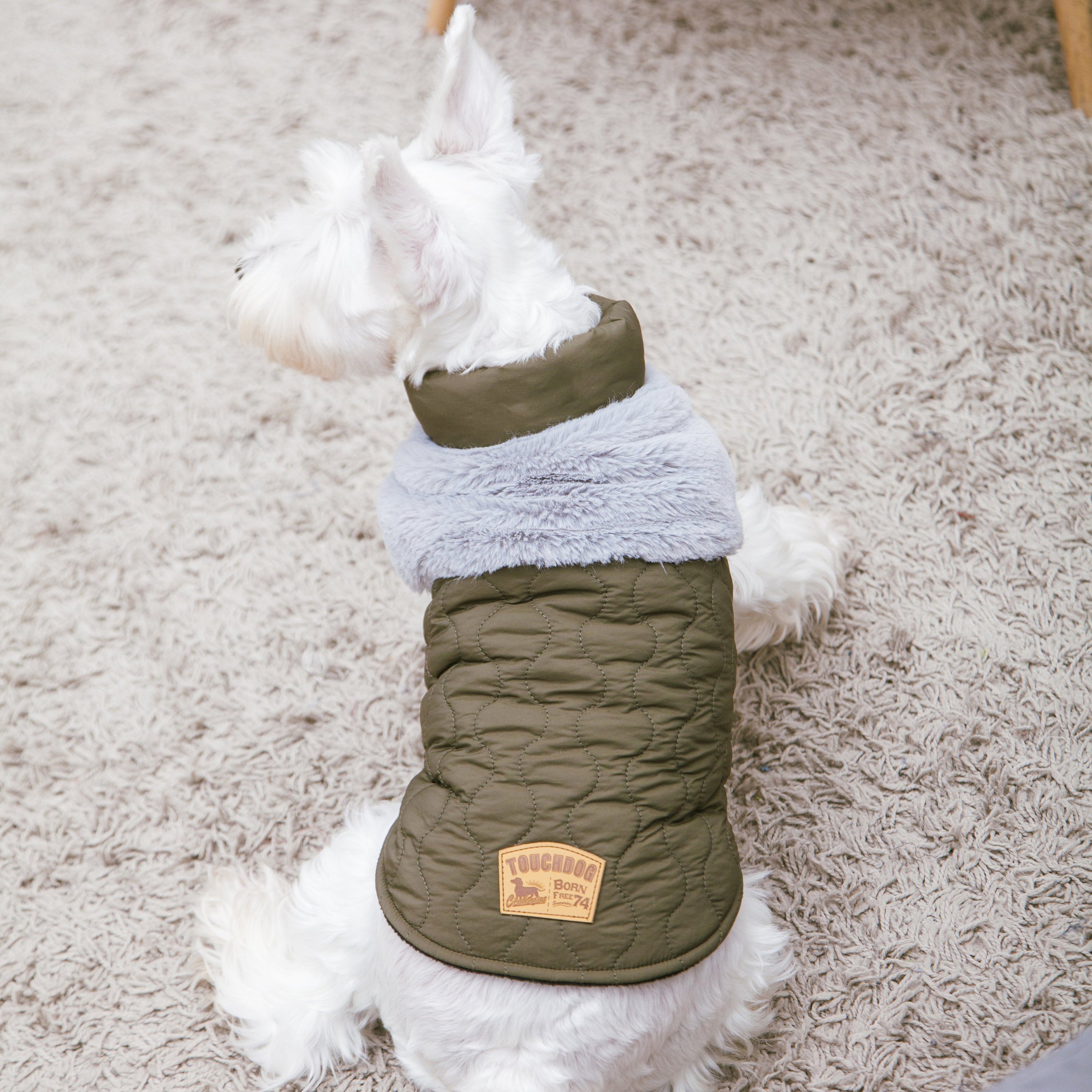 Touchdog 'Furrost-Bite' Fur and Fleece Designer Fashion Dog Jacket  