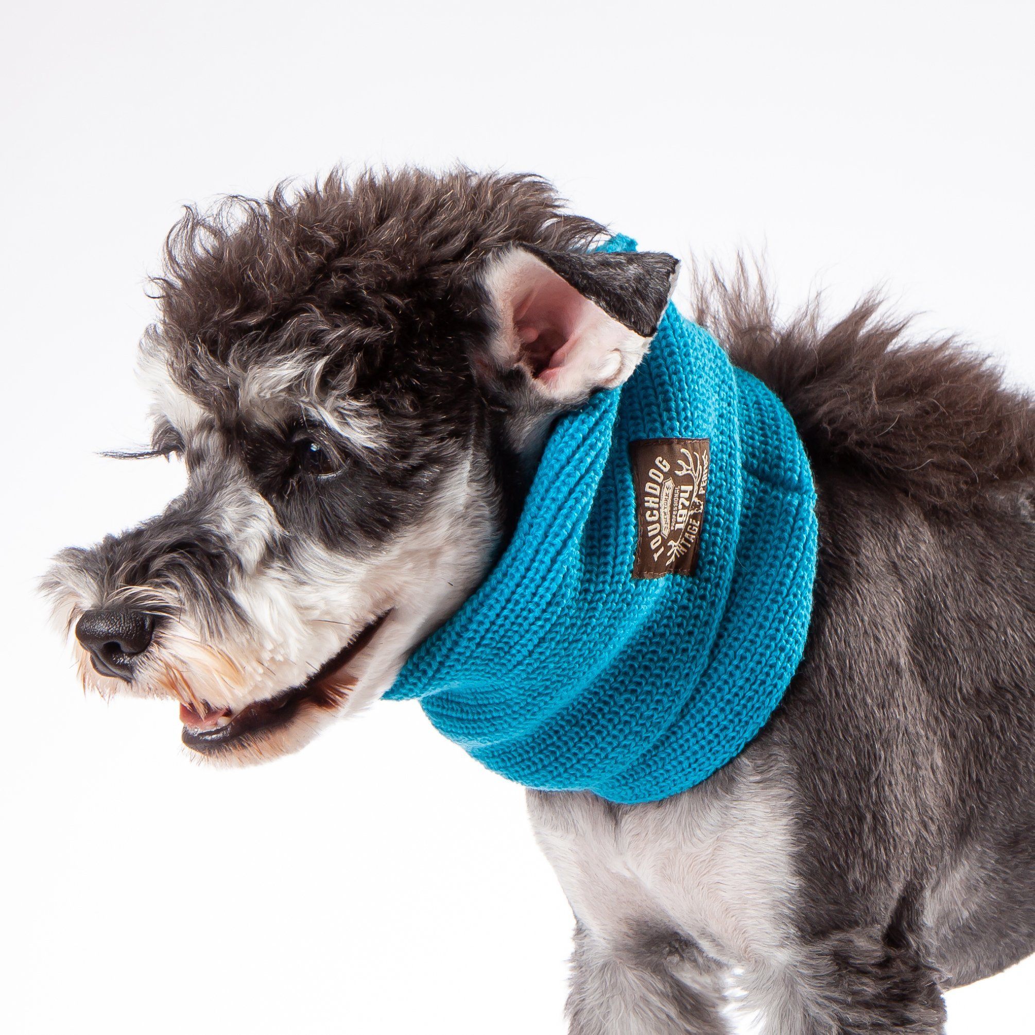 Touchdog Heavy Knitted Designer Fashion Winter Dog Scarf Blue 