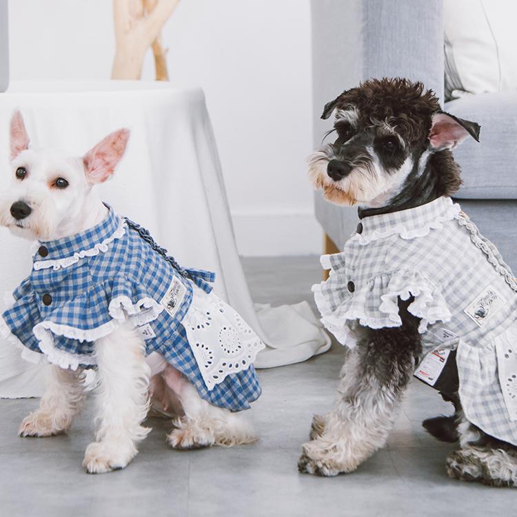 Touchdog 'I love Poochi' Classical Plaid Fashion Designer Dog Dress  