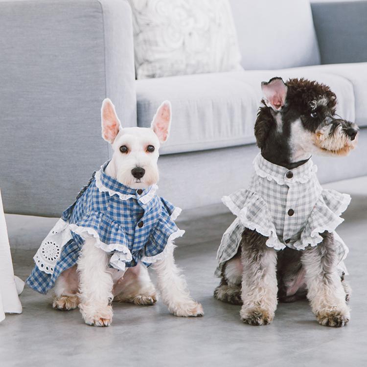 Touchdog 'I love Poochi' Classical Plaid Fashion Designer Dog Dress  