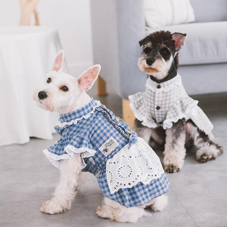 Touchdog 'I love Poochi' Classical Plaid Fashion Designer Dog Dress  