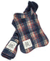 Touchdog ® 2-In-1 Tartan Plaid Dog Jacket and Matching Reversible Dog Mat X-Small Navy Plaid