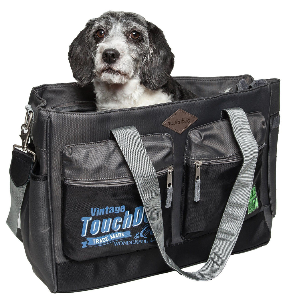 Touchdog ® 'Active-Purse' Water Resistant Designer Fashion Pet Dog Carrier Black 