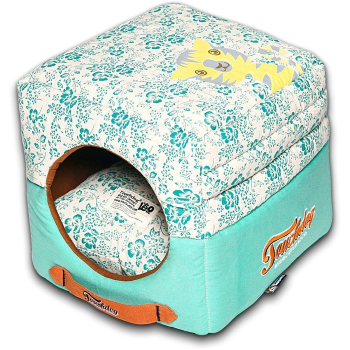 Touchdog ® 'Floral-Galoral' 2-in-1 Collapsible Squared Dog and Cat Bed