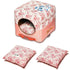 Touchdog ® 'Floral-Galoral' 2-in-1 Collapsible Squared Dog and Cat Bed  