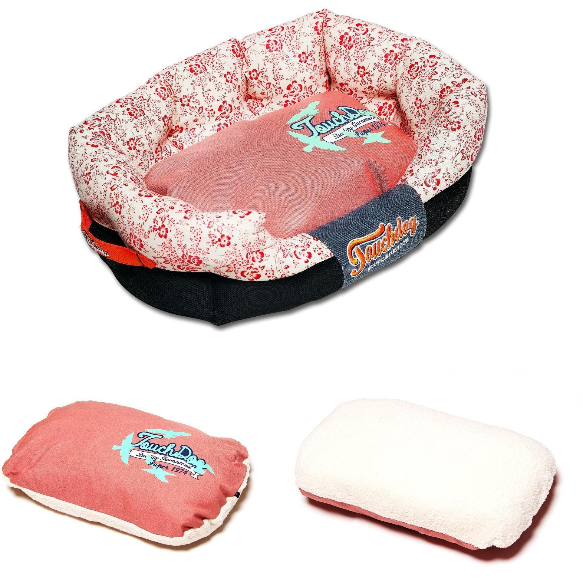 Touchdog ® 'Floral-Galoral' Ultra-Plush Rectangular Rounded Designer Dog Bed  