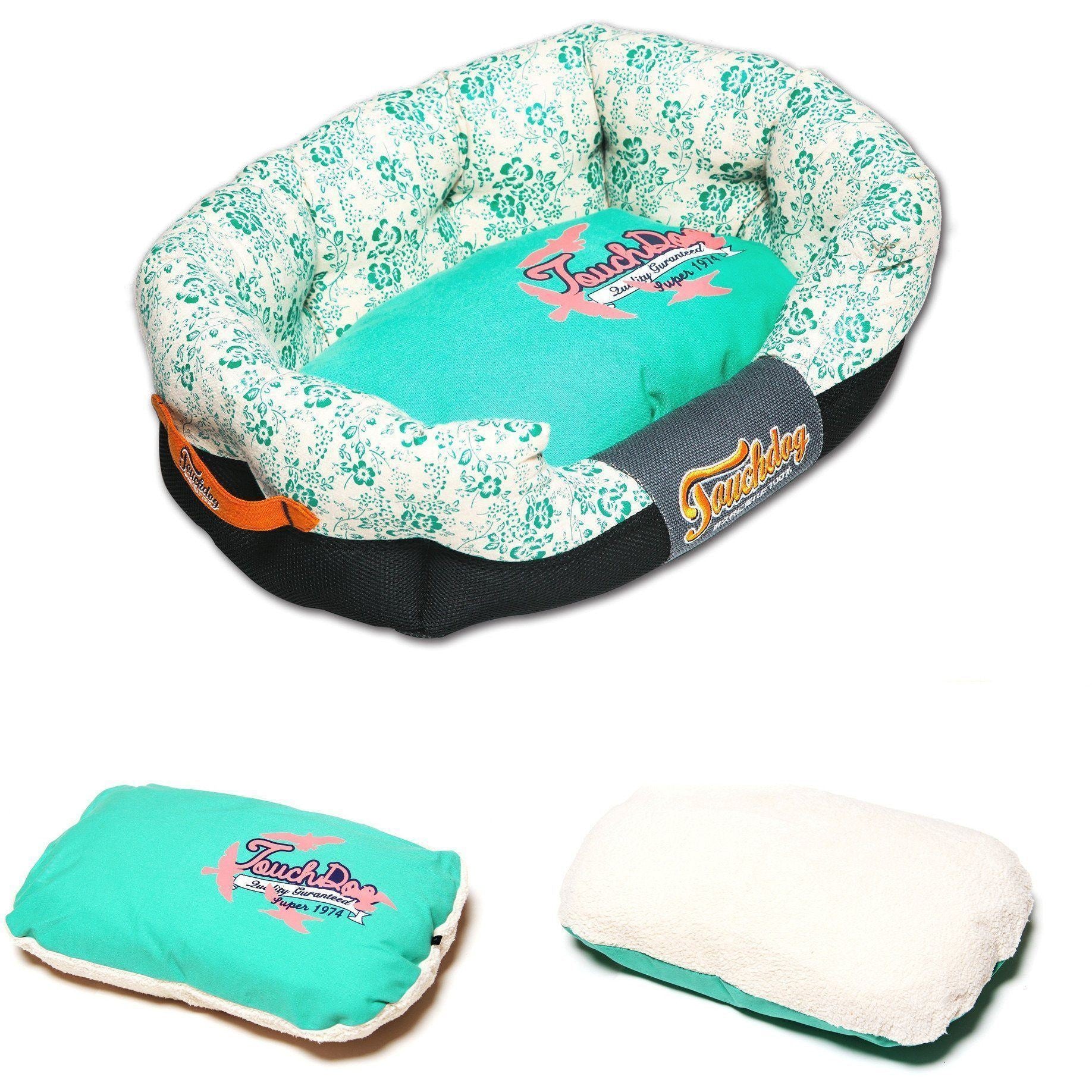 Touchdog ® 'Floral-Galoral' Ultra-Plush Rectangular Rounded Designer Dog Bed  