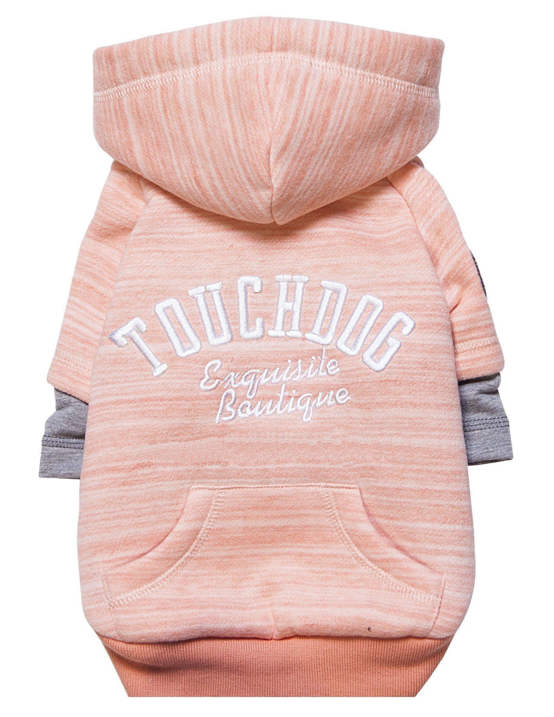 Touchdog ® Hampton Beach Ultra-Soft Blasted Cotton Hooded Dog Sweater Large Pink