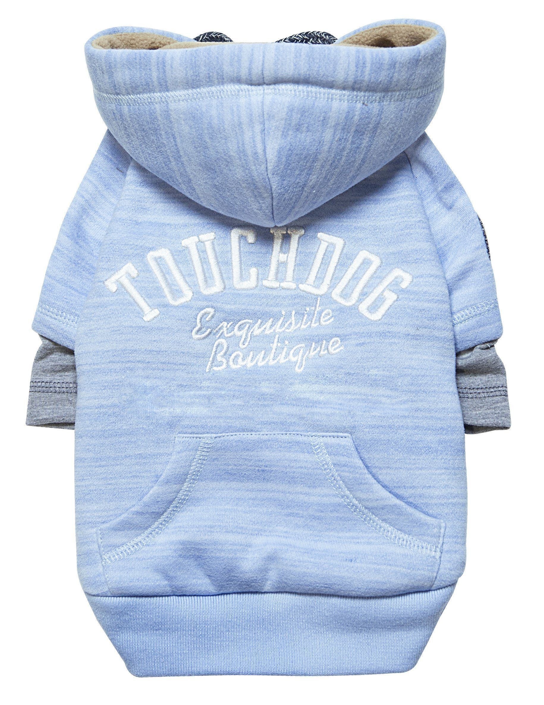 Touchdog ® Hampton Beach Ultra-Soft Blasted Cotton Hooded Dog Sweater X-Small Blue