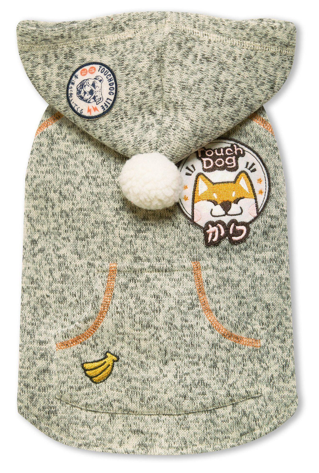 Touchdog ® Hippie Embellished Sleeveless Pompom Hooded Fashion Dog Sweater X-Small Oliv...