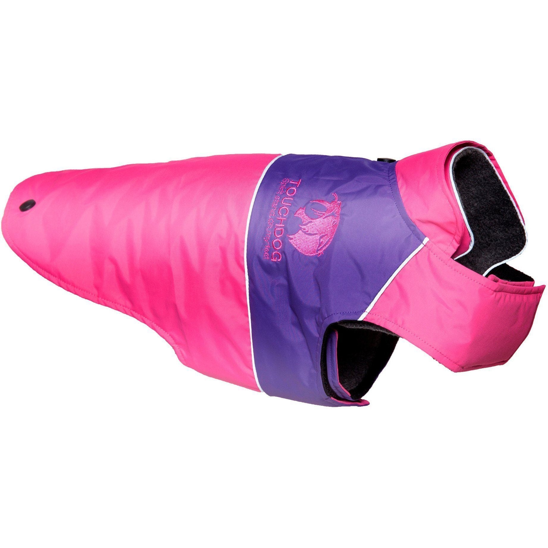 Touchdog ® Lightening-Shield 2-in-1 Dual-Removable-Layered Waterproof Dog Jacket X-Small Pink, Purple