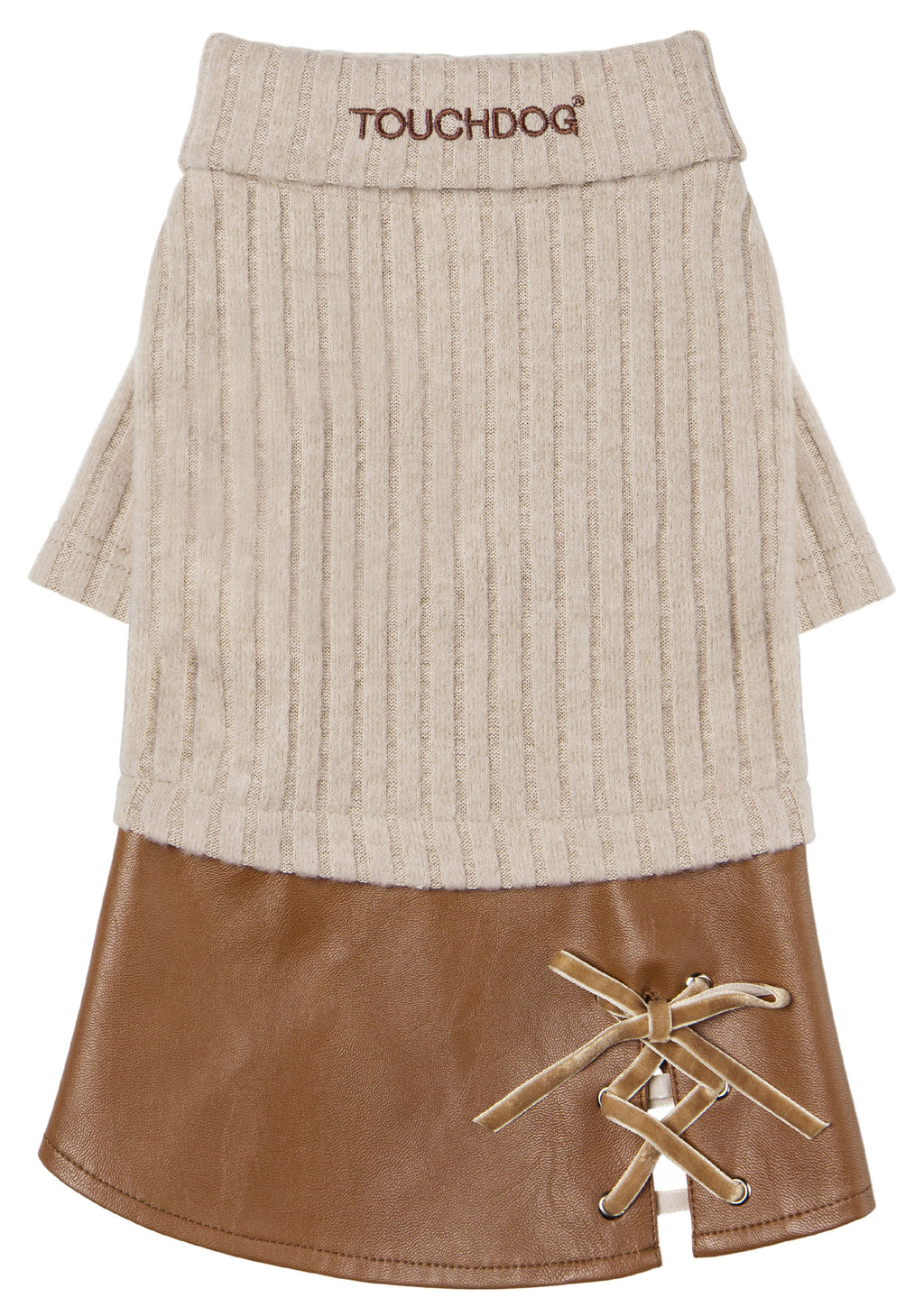 Touchdog ® 'Modress' Fashion Designer Dog Sweater and Dress Brown Small