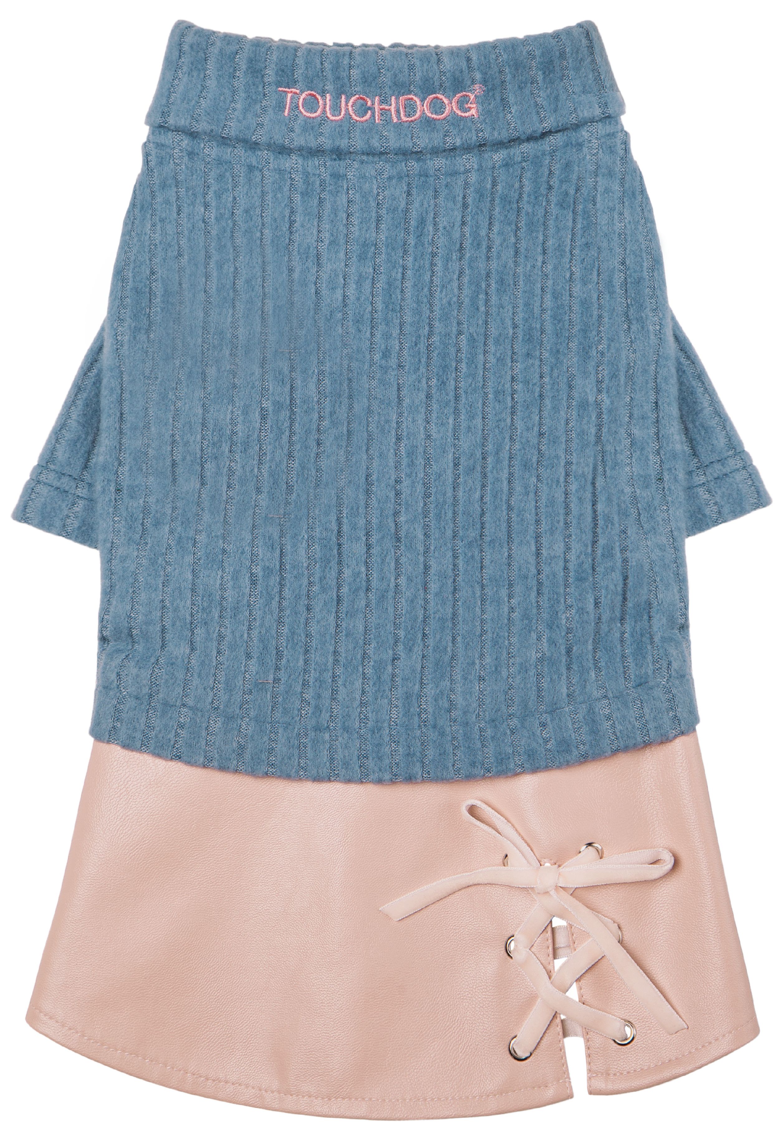 Touchdog ® 'Modress' Fashion Designer Dog Sweater and Dress Blue Small