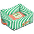 Touchdog ® 'Neutral-Striped' Squared Designer Dog Bed Medium Spearmint Green, Orange