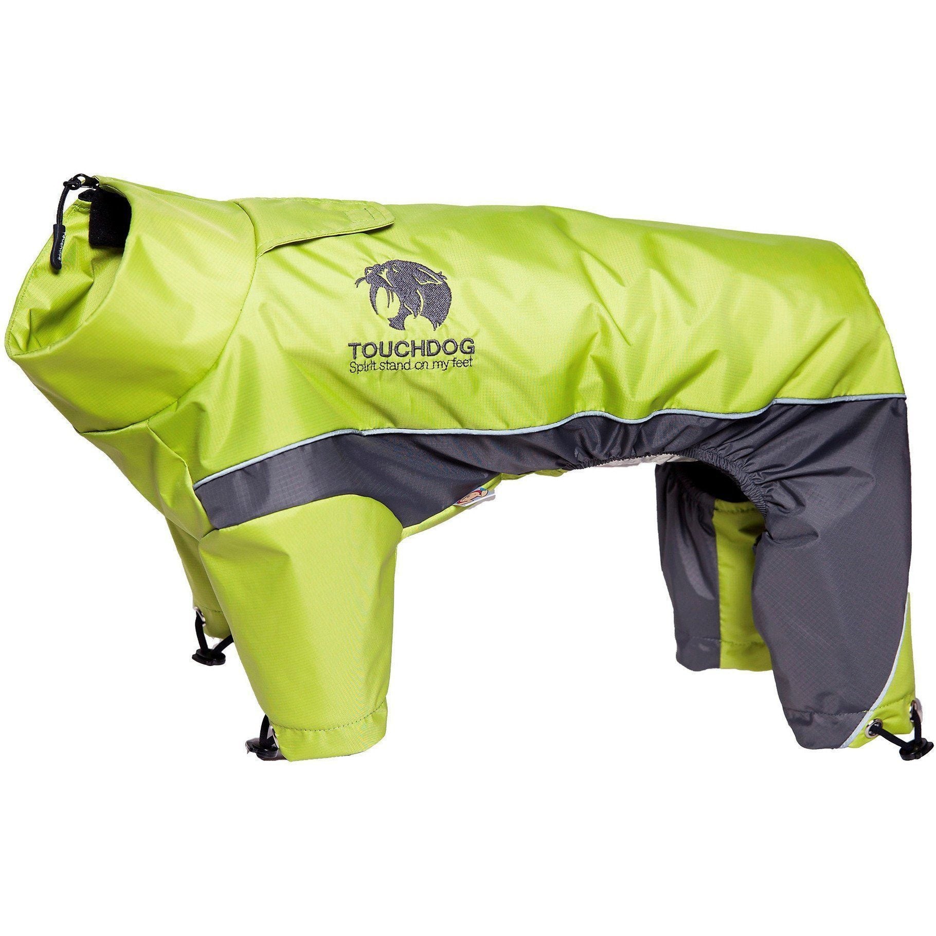 Touchdog ® Quantum-Ice Adjustable and Reflective Full-Body Winter Dog Jacket X-Small Light Yellow, Grey