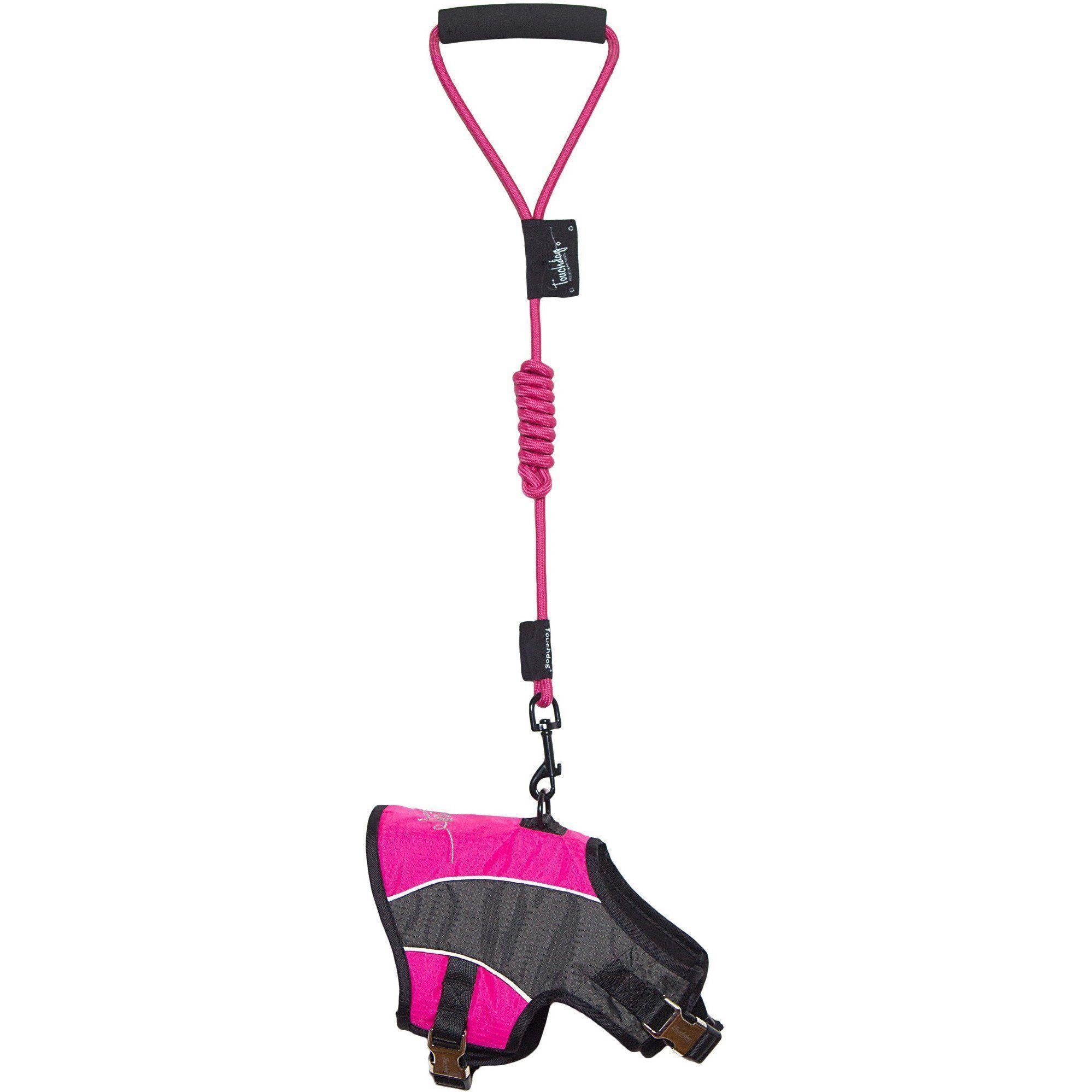 Touchdog ® 'Reflective-Max' 2-in-1 Performance Dog Harness and Leash X-Small Pink, Charcoal Grey