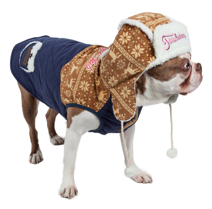 Touchdog ® 'Snowadayz' Pom Pom Hooded Fashion Dog Jacket