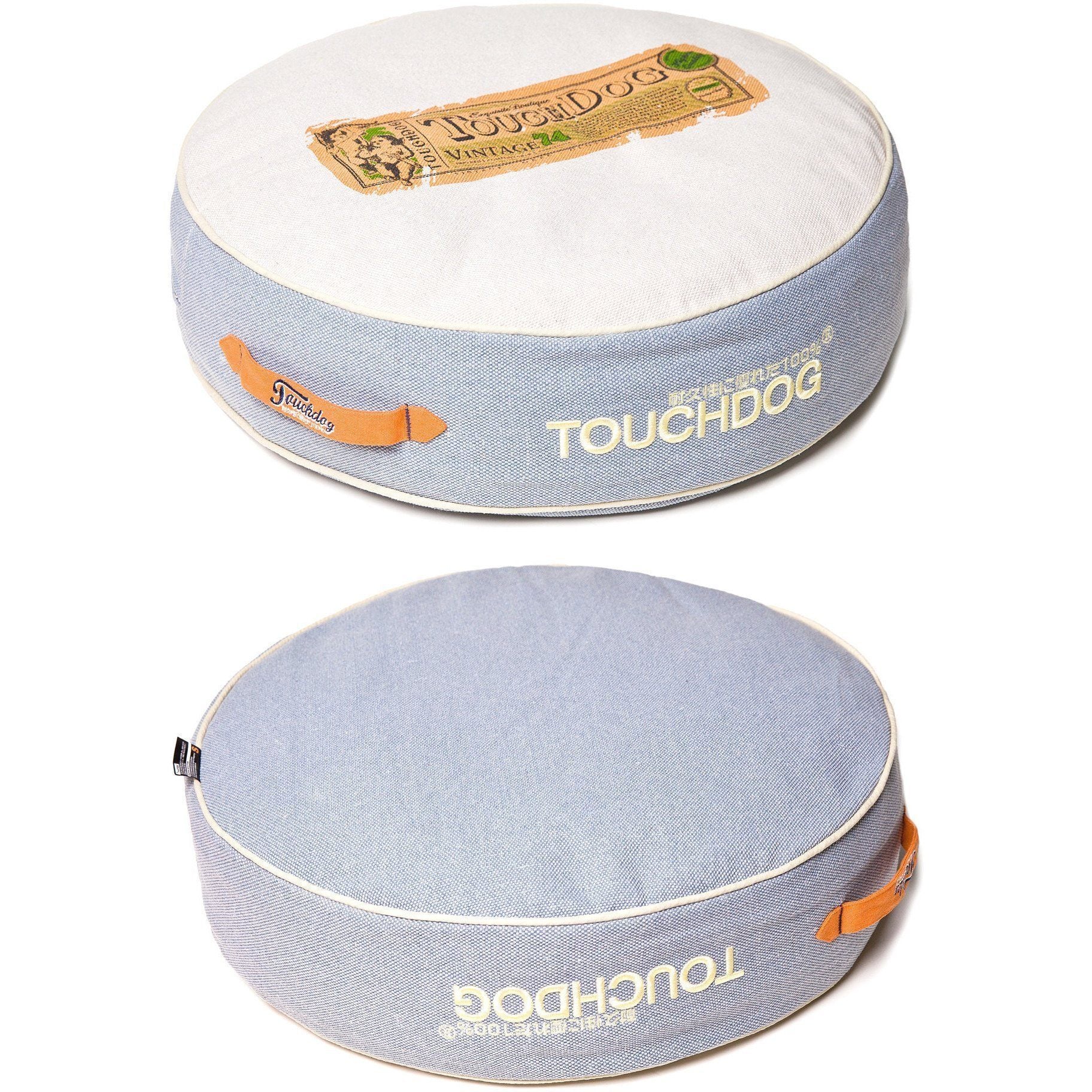 Touchdog ® 'Surround-View' Original Classical Denim Rounded Designer Dog Bed  