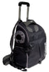 Touchdog ® 'Wuffle Duffle' 2-in-1 Wheeled Backpack Sporty Pet Carrier Black 