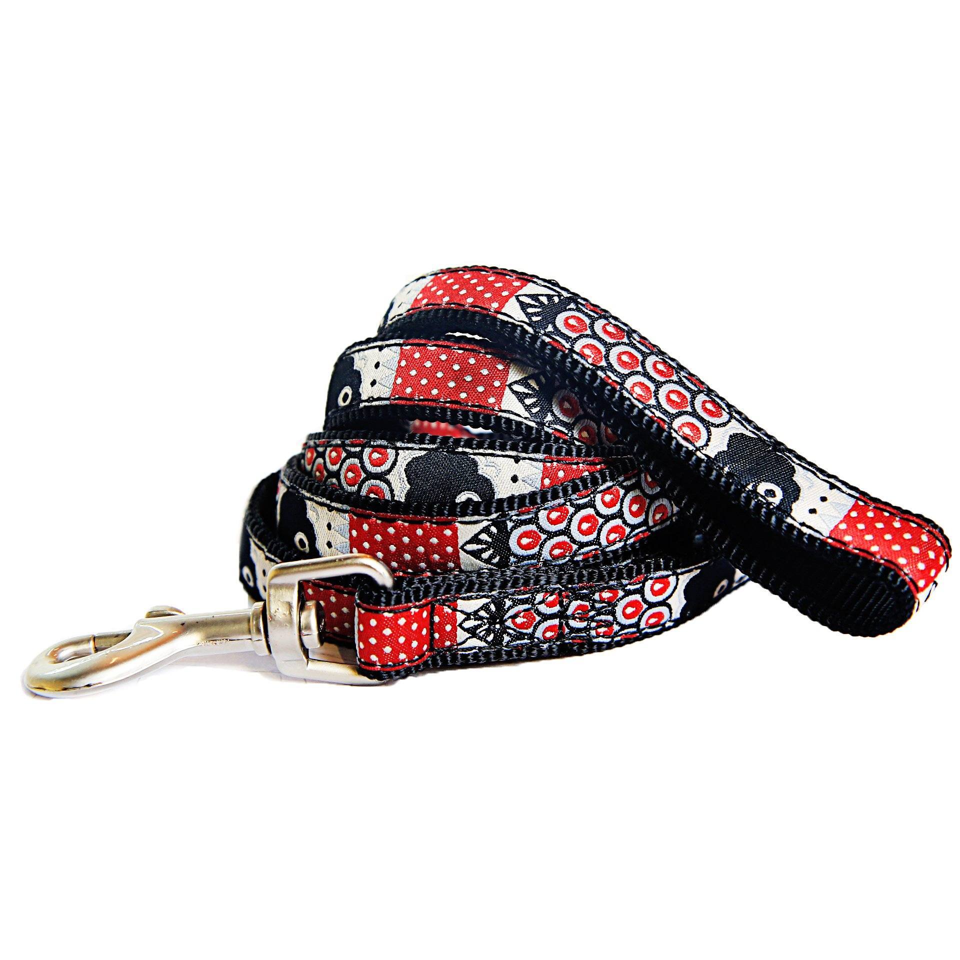 Touchdog Tough Stitched Durable Embroidered Leash and Harness - Black  